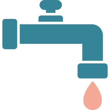 Su musluğu. Web simgesi basit illüstrasyon