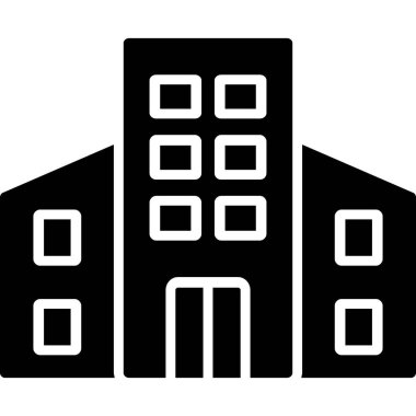 Bina. Web simgesi basit illüstrasyon