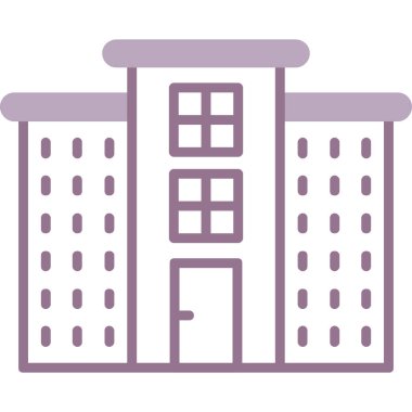 Bina. Web simgesi basit illüstrasyon