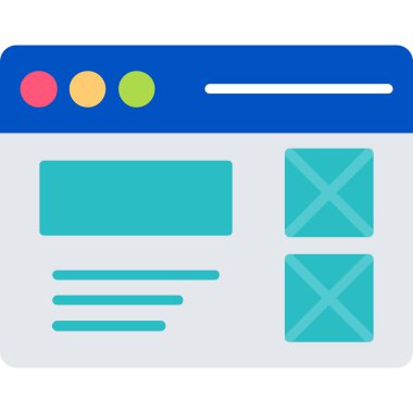 tarayıcı web simgesi, vektör illüstrasyonu