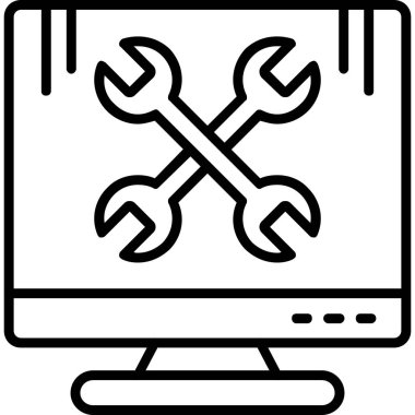 Bilgisayar onarım simgesi ana hat biçiminde