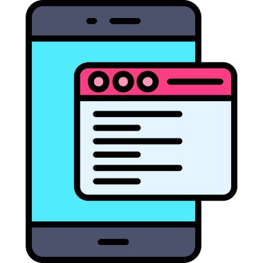 Web mobil tasarım simgesi, vektör illüstrasyonu