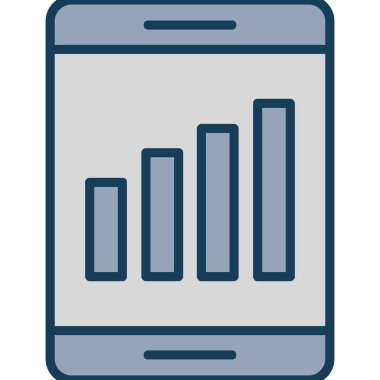 Çizelge simgesi vektör illüstrasyon tasarımlı akıllı telefon
