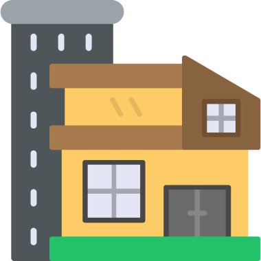 yapı evi simgesini düz biçiminde inşa et