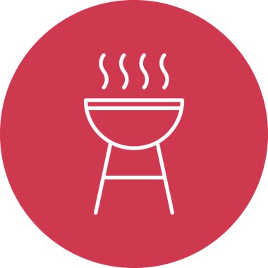 bbq barbeküsü. Web simgesi basit illüstrasyon
