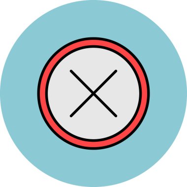 Tek bir çapraz simgenin vektör illüstrasyonu