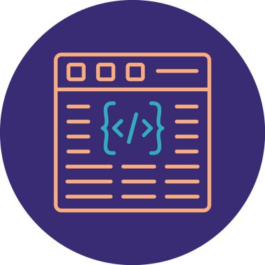 Kodlama. Web simgesi basit illüstrasyon