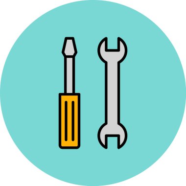 Tornavida. Web simgesi basit illüstrasyon