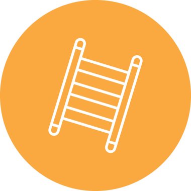 Tahta merdiveni olan bir merdivenin vektör simgesi