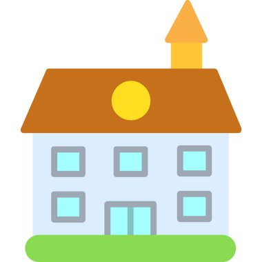 Özel Misafir Evi Vektör İllüstrasyonu, Basit Simge