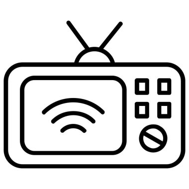 Televizyon simgesi, vektör illüstrasyonu