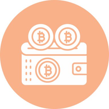 Bitcoin. Web simgesi vektör illüstrasyonu