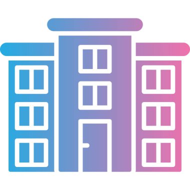 Bina. Web simgesi basit illüstrasyon