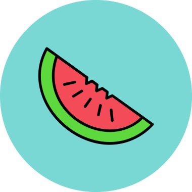 Karpuz ikonu. Web için karpuz vektör simgelerinin basit çizimi