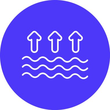 Yüzme havuzunun mavi ve beyaz ikonunun vektör çizimi