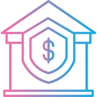 Banka simgesi, vektör illüstrasyonu