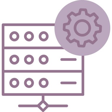 Web sunucu simgesi vektör illüstrasyonu