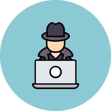 Hacker. Web simgesi basit illüstrasyon