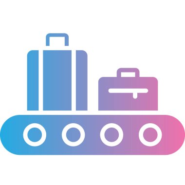 Bagaj düz vektör simgesi