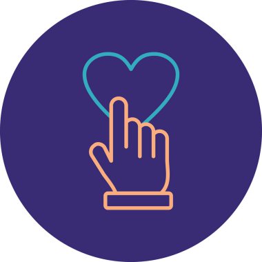 Kalp ikonu vektör illüstrasyonu