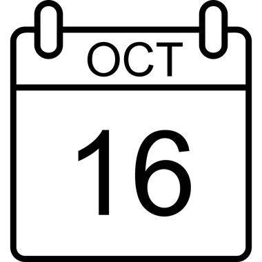15 Ekim - takvimde takvimi olan takvim simgesi, vektör illüstrasyonu