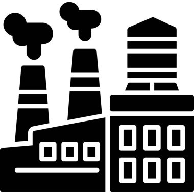 Fabrika inşaat ikonu katı stil