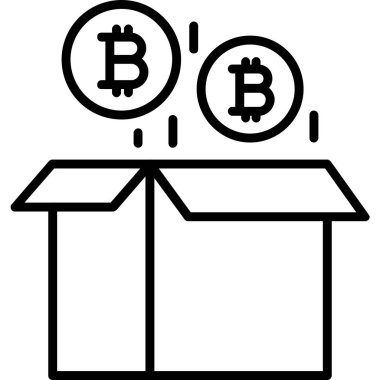 Bitcoin para değişim simgesi ana hat biçiminde