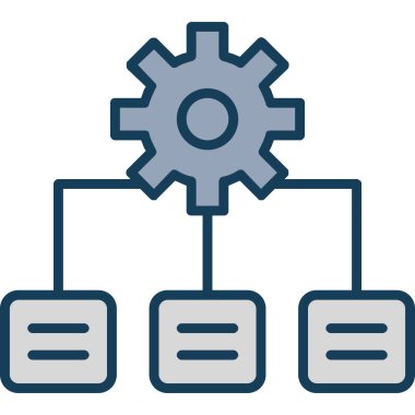 veri veritabanı sunucu simgesi doldurulmuş dış hat biçimi