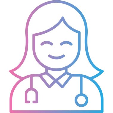 Doktor kadın. Basit resimleme