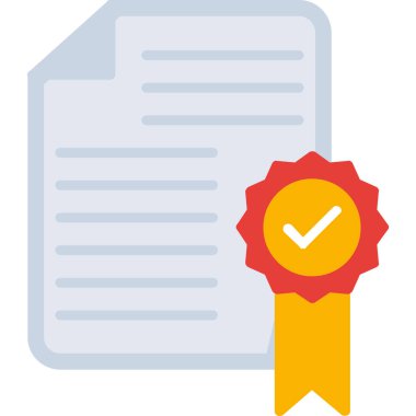 Sertifika. Web simgesi basit illüstrasyon