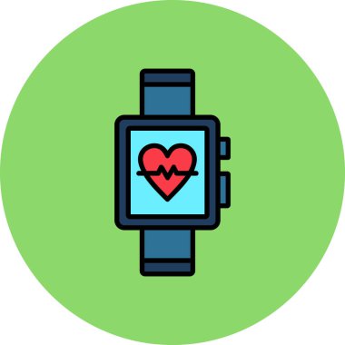 kalp saati vektör simgesi modern basit tasarım illüstrasyonu