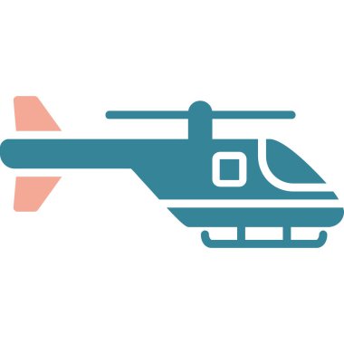 Helikopter düz simgesi, vektör çizim