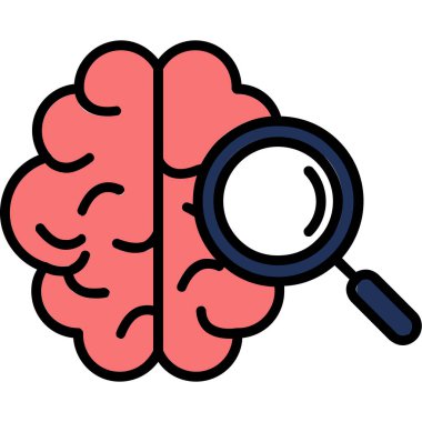 beyin ikonu vektör illüstrasyonu