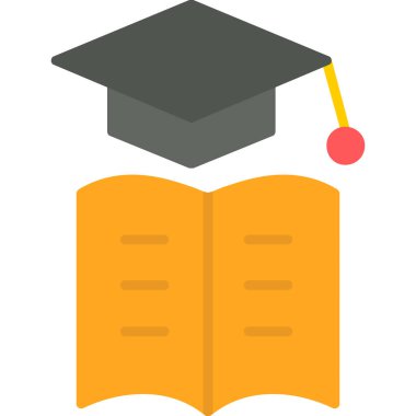 Düz stil eğitim öğrenme mezuniyet simgesi