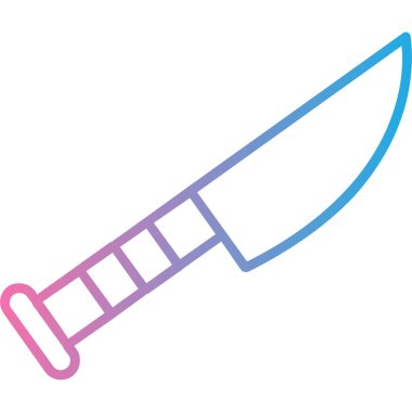 Bıçak simgesi vektörü. İnce çizgi işareti. İzole edilmiş kontür sembolü gösterimi