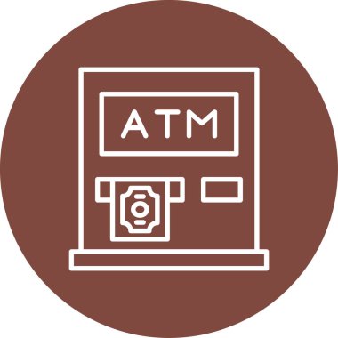 ATM 'de. Web simgesi basit illüstrasyon