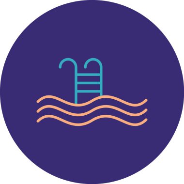 yüzme ikonu vektör illüstrasyonu