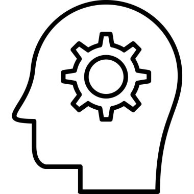 Beyin. Web simgesi basit illüstrasyon