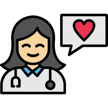 Konuşma baloncuklu kalp