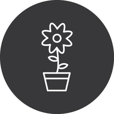 çiçek saksısı vektör simgesi