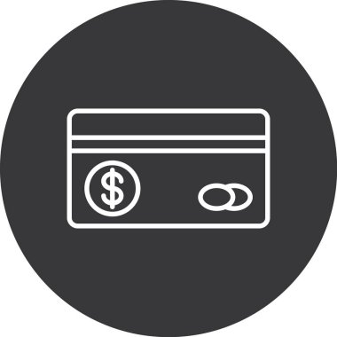 Kredi kartı vektör glif simgesi