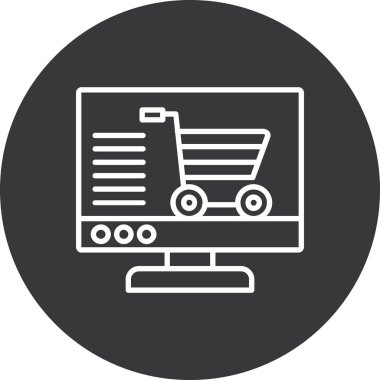 İnternetten alışveriş. Web simgesi basit illüstrasyon