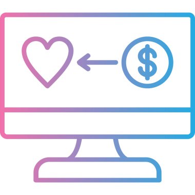 İnternetten alışveriş. Web simgesi vektör illüstrasyonu