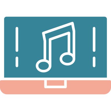 Müzik. Web simgesi basit illüstrasyon