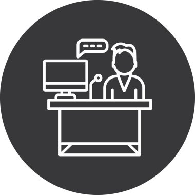 Modern ofis simgesinin vektör illüstrasyonu