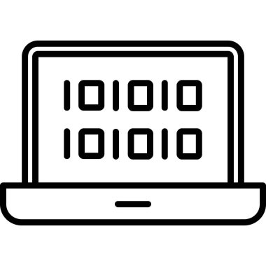 ikili kod simgesine sahip dizüstü bilgisayar, ana hat biçimi