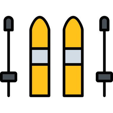 kayak simgesi rengi dış hat vektörü