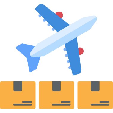 kargo ulaşım düz simgesi düz stil