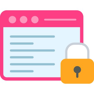 güvenli web vektörü basit simgesi