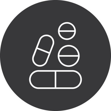 ilaç hapı vektör çizgisi simgesi, simge, illüstrasyon